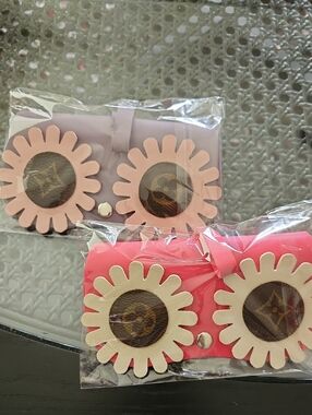 Pink Floral Leather Like Sunglass Holder - Fashion